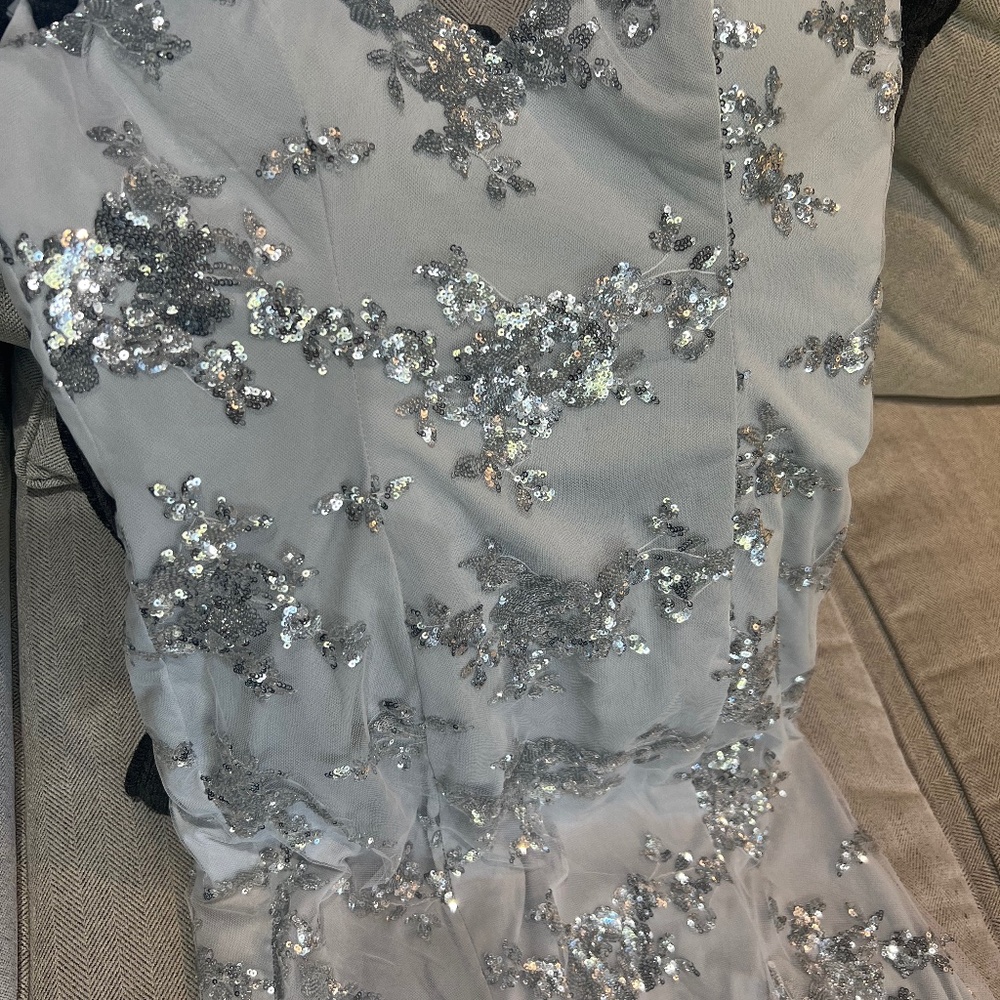 Strappy Whimisical Silver Gray Dress